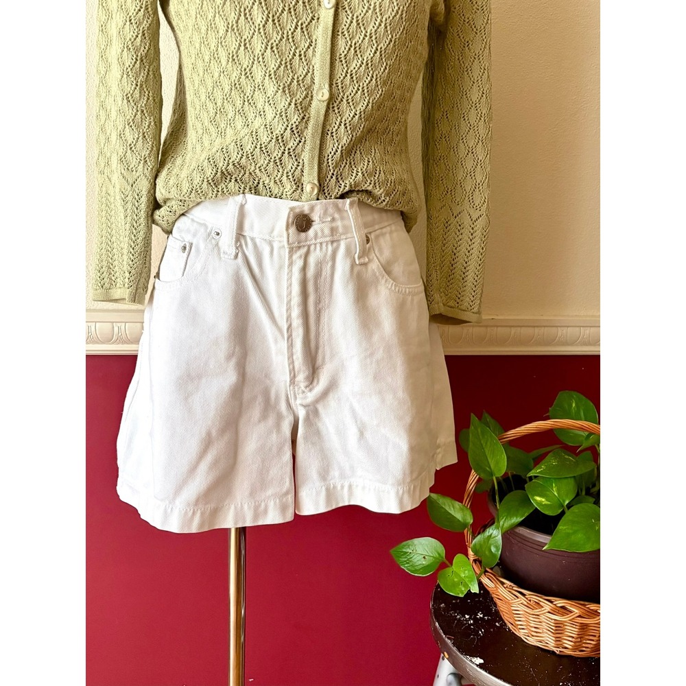 Jordache Vintage High Waist White Denim Shorts 100% Cotton Size 11/12